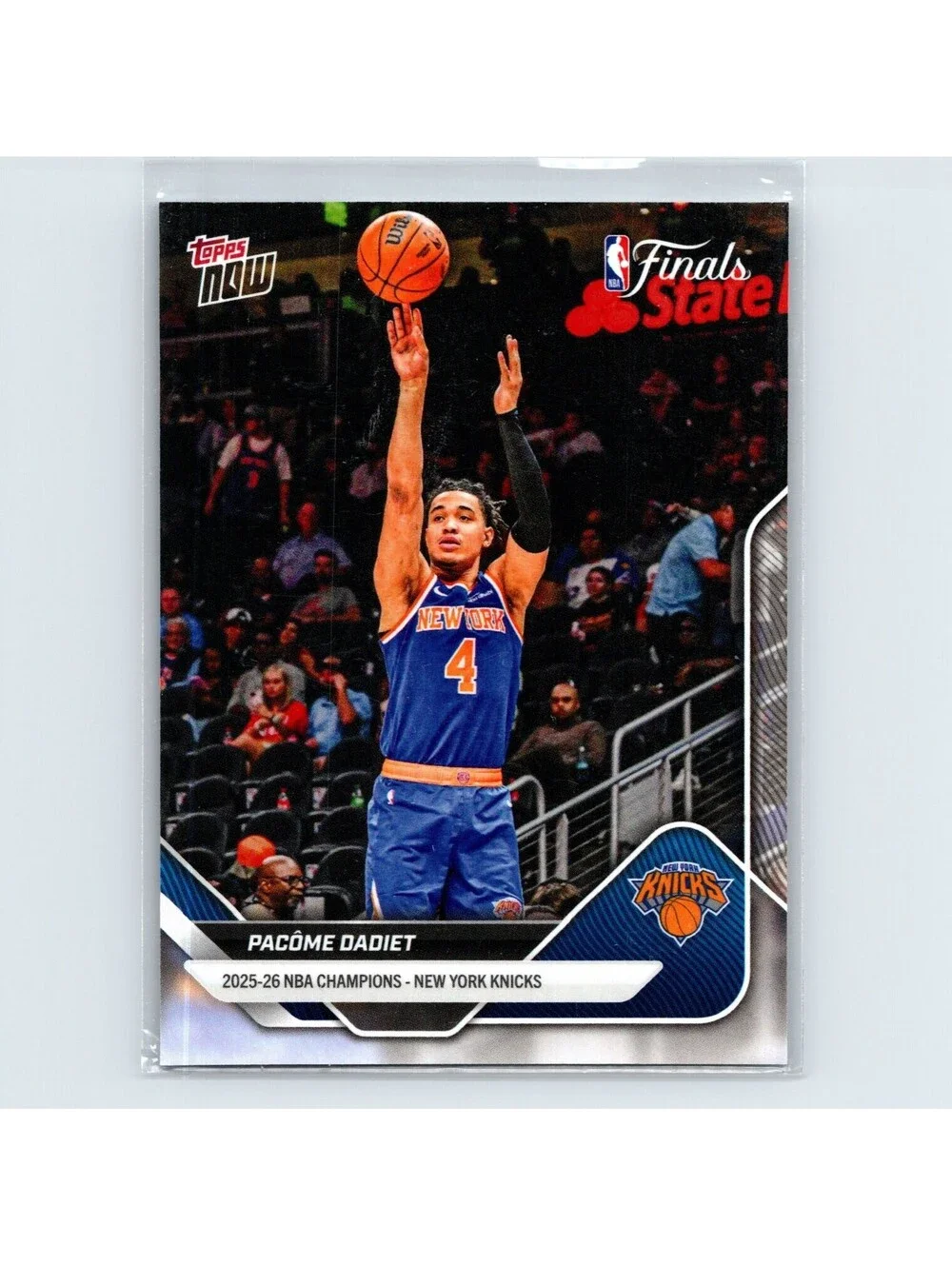 2026 Topps Now NBA Pacome Dadiet #C11 New York Knicks Champions